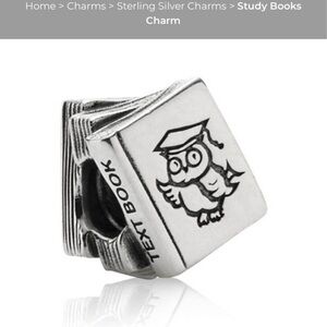 Pandora Sterling Silver Study Book Charm